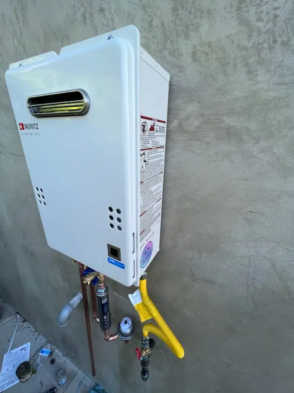 Tankless water heater installation for Eastridge homes